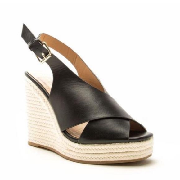 Slingback Espadrille Wedges in Black - Picture 9 of 9